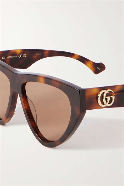 gucci oval-frame tortoiseshell acetate sunglasses|gucci cat eye frame sunglasses.